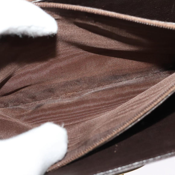 CELINE C Sulky Shoulder Bag Canvas Brown Gold Auth 141070