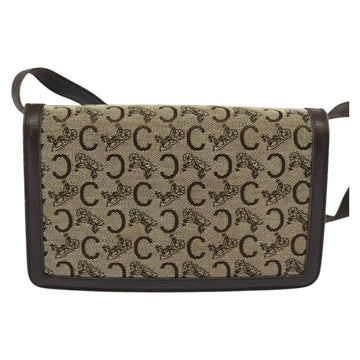 CELINE C Sulky Shoulder Bag Canvas Brown Gold Auth 141070 - 0