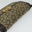 CELINE C Sulky Shoulder Bag Canvas Brown Gold Auth 141070-6