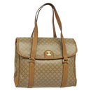 CELINE Macadam Canvas Hand Bag PVC Beige Gold Auth 141071-1