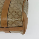 CELINE Macadam Canvas Hand Bag PVC Beige Gold Auth 141071-15