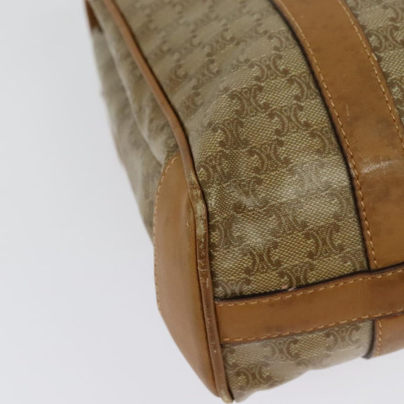 CELINE Macadam Canvas Hand Bag PVC Beige Gold Auth 141071