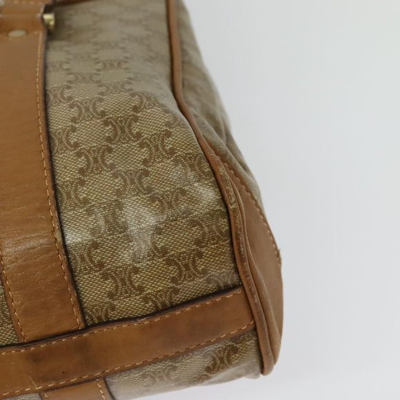 CELINE Macadam Canvas Hand Bag PVC Beige Gold Auth 141071