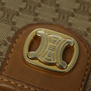 CELINE Macadam Canvas Hand Bag PVC Beige Gold Auth 141071-18