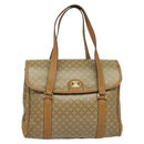 CELINE Macadam Canvas Hand Bag PVC Beige Gold Auth 141071-13