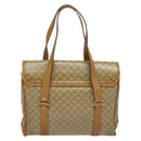 CELINE Macadam Canvas Hand Bag PVC Beige Gold Auth 141071-2