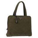 PRADA Hand Bag Nylon Green Auth 141076-1
