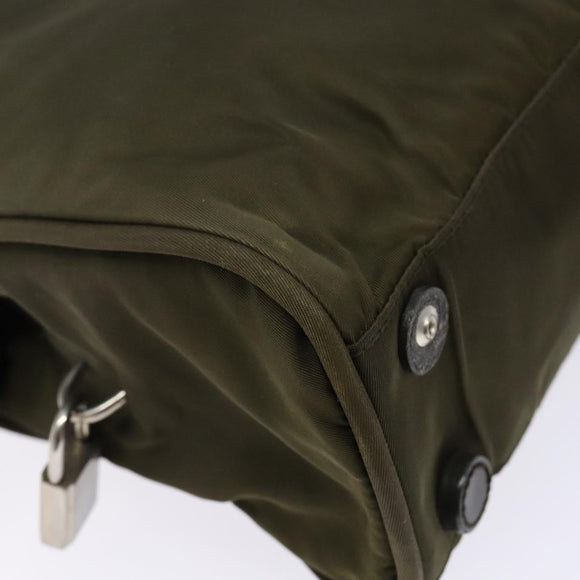 PRADA Hand Bag Nylon Green Auth 141076