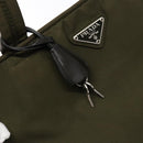 PRADA Hand Bag Nylon Green Auth 141076-9
