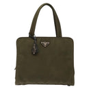 PRADA Hand Bag Nylon Green Auth 141076-13