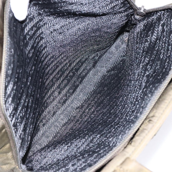 PRADA Hand Bag Nylon Green Auth 141076