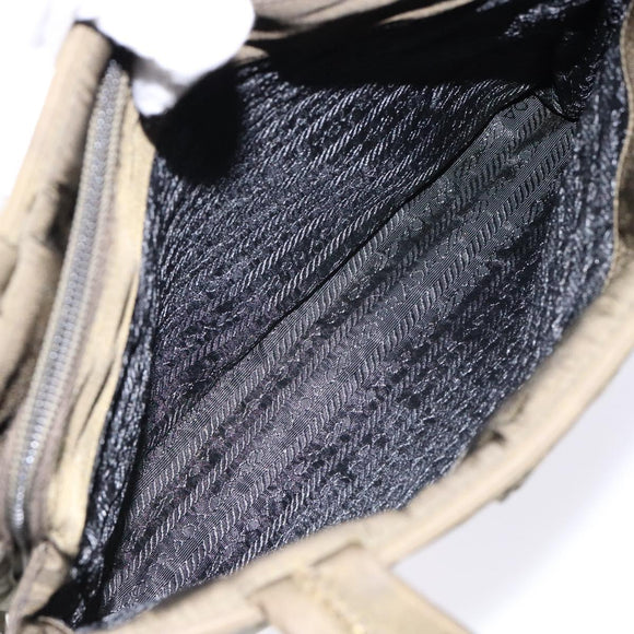 PRADA Hand Bag Nylon Green Auth 141076