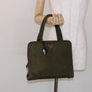 PRADA Hand Bag Nylon Green Auth 141076-26