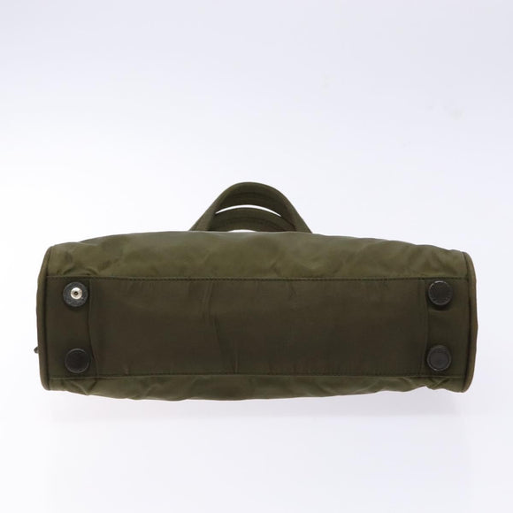 PRADA Hand Bag Nylon Green Auth 141076