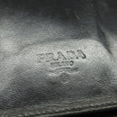PRADA Shoulder Bag Leather Black Silver Auth 141077-17