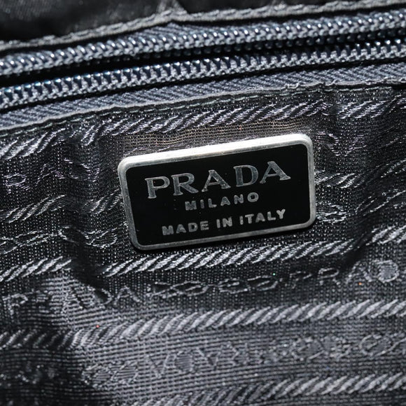 PRADA Shoulder Bag Leather Black Silver Auth 141077