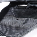 PRADA Shoulder Bag Leather Black Silver Auth 141077-11