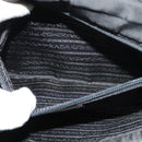 PRADA Shoulder Bag Leather Black Silver Auth 141077-21