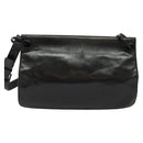 PRADA Shoulder Bag Leather Black Silver Auth 141077-2