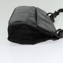 PRADA Shoulder Bag Leather Black Silver Auth 141077-4