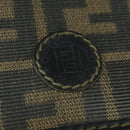 FENDI Zucca Canvas Shoulder Bag PVC Brown Black gold Auth 141091-18