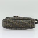 FENDI Zucca Canvas Shoulder Bag PVC Brown Black gold Auth 141091-5