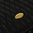 BALLY Quilted Chain Shoulder Bag Leather Black Gold Auth 141092-14