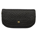 BALLY Quilted Chain Shoulder Bag Leather Black Gold Auth 141092-2