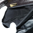 BALLY Quilted Chain Shoulder Bag Leather Black Gold Auth 141092-21