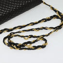 BALLY Quilted Chain Shoulder Bag Leather Black Gold Auth 141092-7