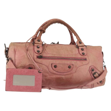 BALENCIAGA The Twiggy Hand Bag Leather 2way Pink 128523 Auth 141093