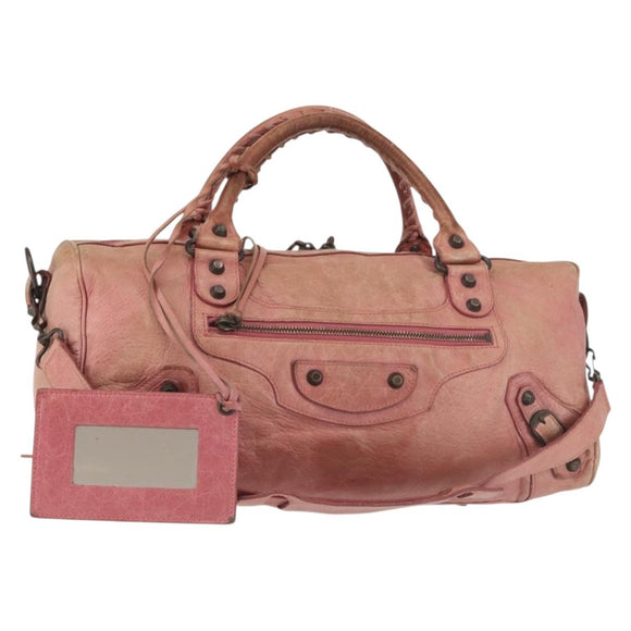 BALENCIAGA The Twiggy Hand Bag Leather 2way Pink 128523 Auth 141093