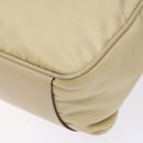 PRADA Hand Bag Nylon Beige Gold Auth 141094-10
