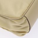 PRADA Hand Bag Nylon Beige Gold Auth 141094-11