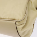 PRADA Hand Bag Nylon Beige Gold Auth 141094-12