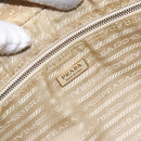 PRADA Hand Bag Nylon Beige Gold Auth 141094-16