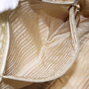 PRADA Hand Bag Nylon Beige Gold Auth 141094-20