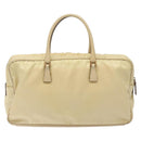 PRADA Hand Bag Nylon Beige Gold Auth 141094-3