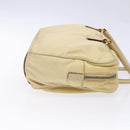 PRADA Hand Bag Nylon Beige Gold Auth 141094-4