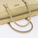 PRADA Hand Bag Nylon Beige Gold Auth 141094-7