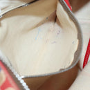 PRADA Tote Bag Canvas Leather Red Gold Auth 141096-10