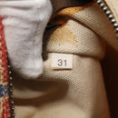 PRADA Tote Bag Canvas Leather Red Gold Auth 141096-11