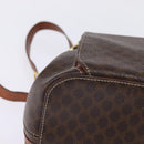 CELINE Macadam Canvas Backpack PVC Leather Brown Gold Auth 141097-10