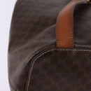 CELINE Macadam Canvas Backpack PVC Leather Brown Gold Auth 141097-12