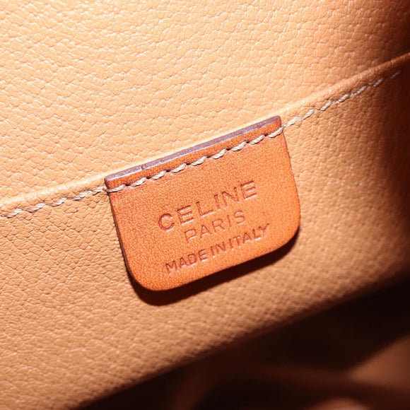 CELINE Macadam Canvas Backpack PVC Leather Brown Gold Auth 141097