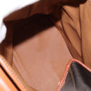 CELINE Macadam Canvas Backpack PVC Leather Brown Gold Auth 141097-16