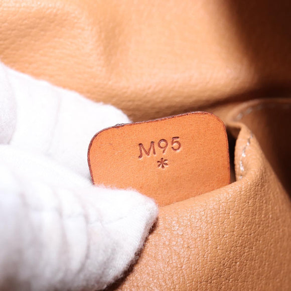 CELINE Macadam Canvas Backpack PVC Leather Brown Gold Auth 141097