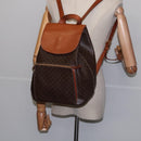 CELINE Macadam Canvas Backpack PVC Leather Brown Gold Auth 141097-22