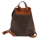 CELINE Macadam Canvas Backpack PVC Leather Brown Gold Auth 141097-3