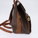 CELINE Macadam Canvas Backpack PVC Leather Brown Gold Auth 141097-5